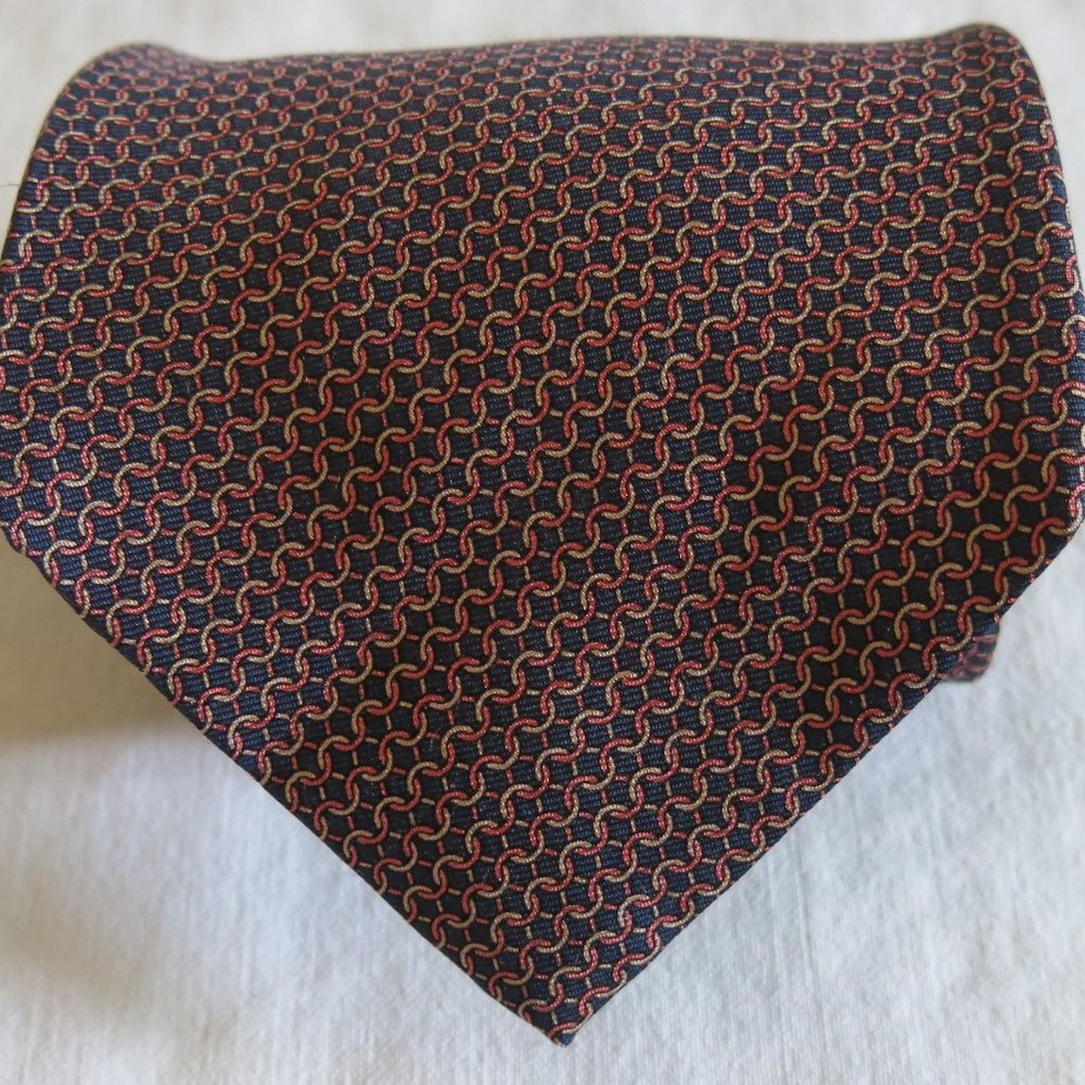 Brooks Brothers Makers Chain Links Pure Silk Neck Tie